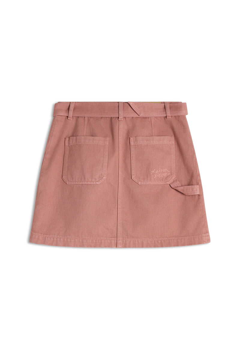 Porcelaine Pink Belted Utility Mini Skirt