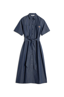 Indigo Double Pocket Shirt Dress
