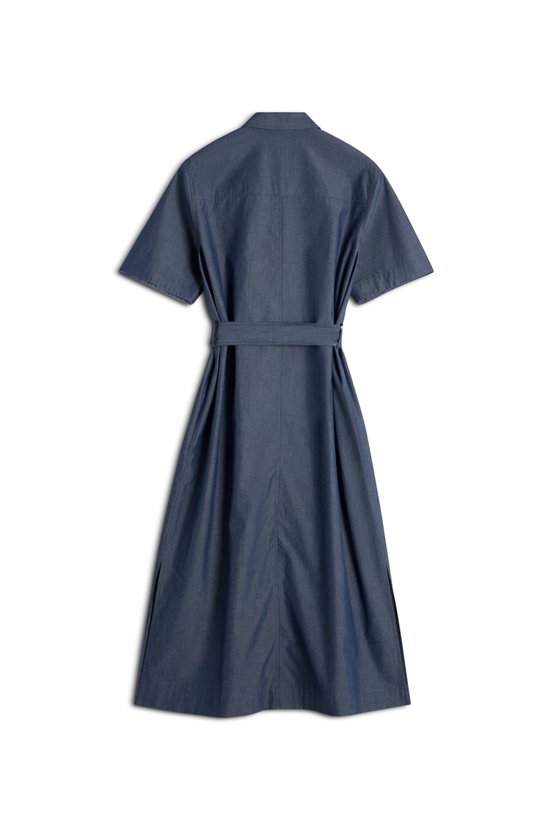 Indigo Double Pocket Shirt Dress