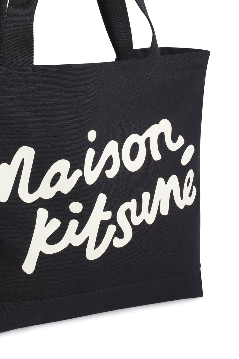 Black Maison Kitsune Handwriting Tote