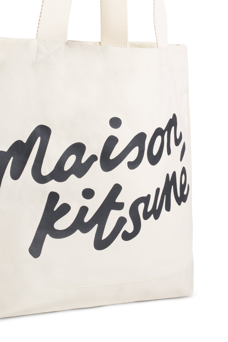 Ecru Maison Kitsune Handwriting Tote