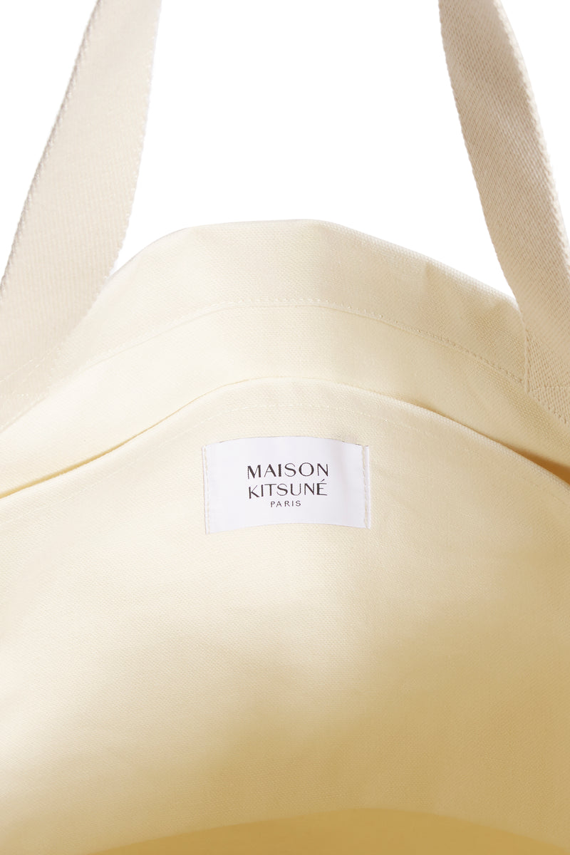 Ecru Maison Kitsune Handwriting Tote