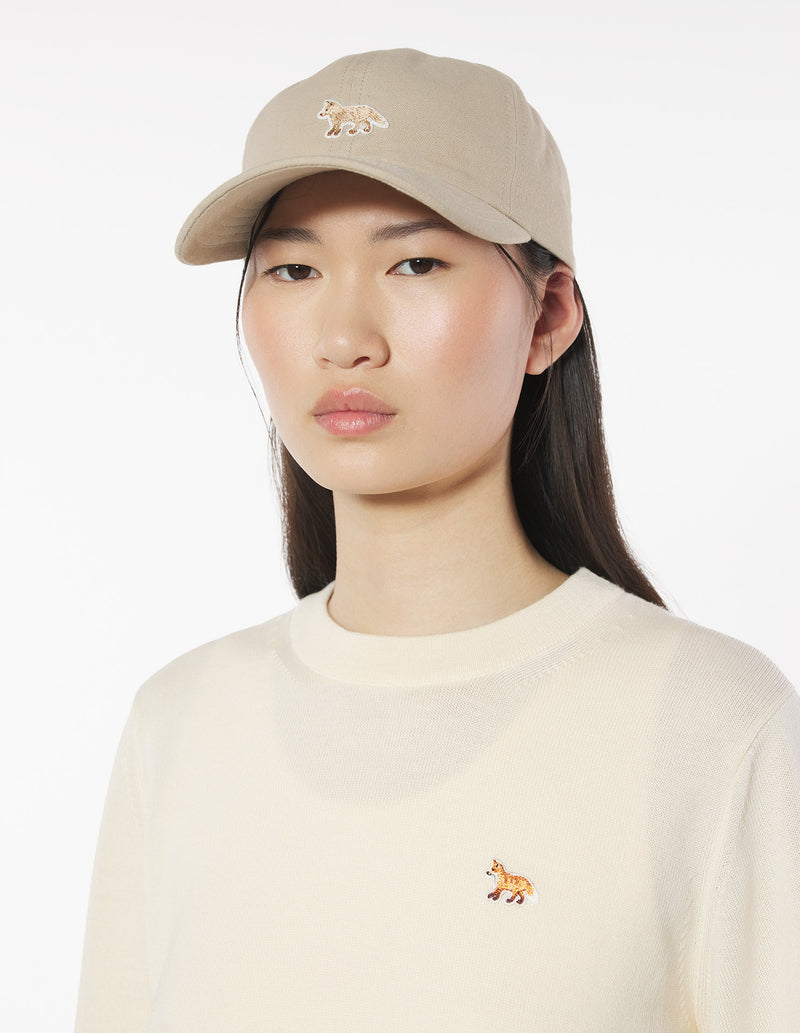 Feather Beige Baby Fox Cap