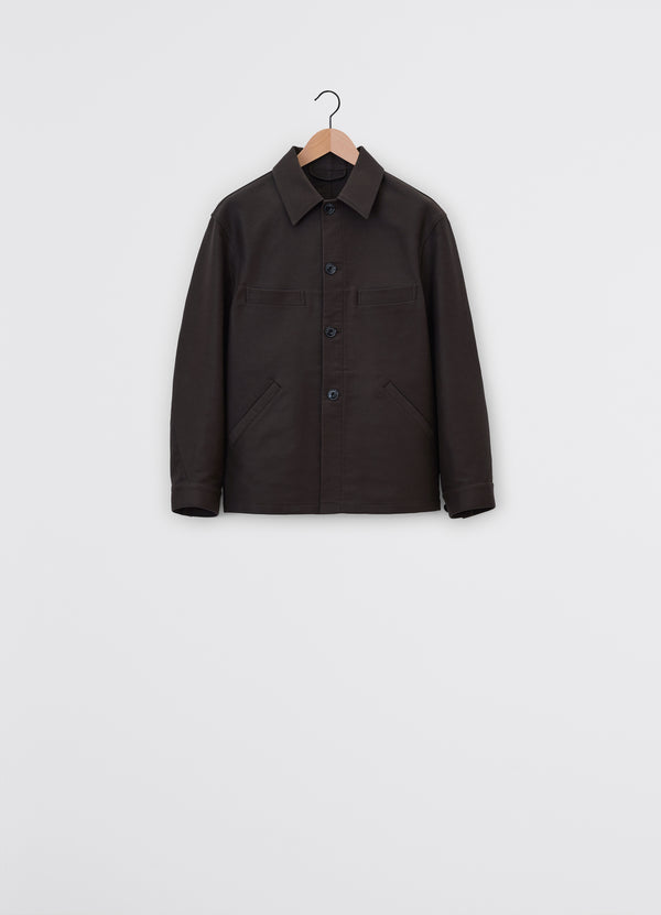 Dark Brown Twisted Sleeve Workwear Jacket