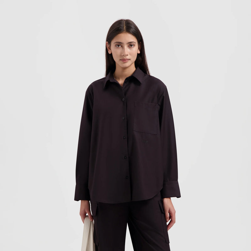 Brown Drapey Utility Shirt