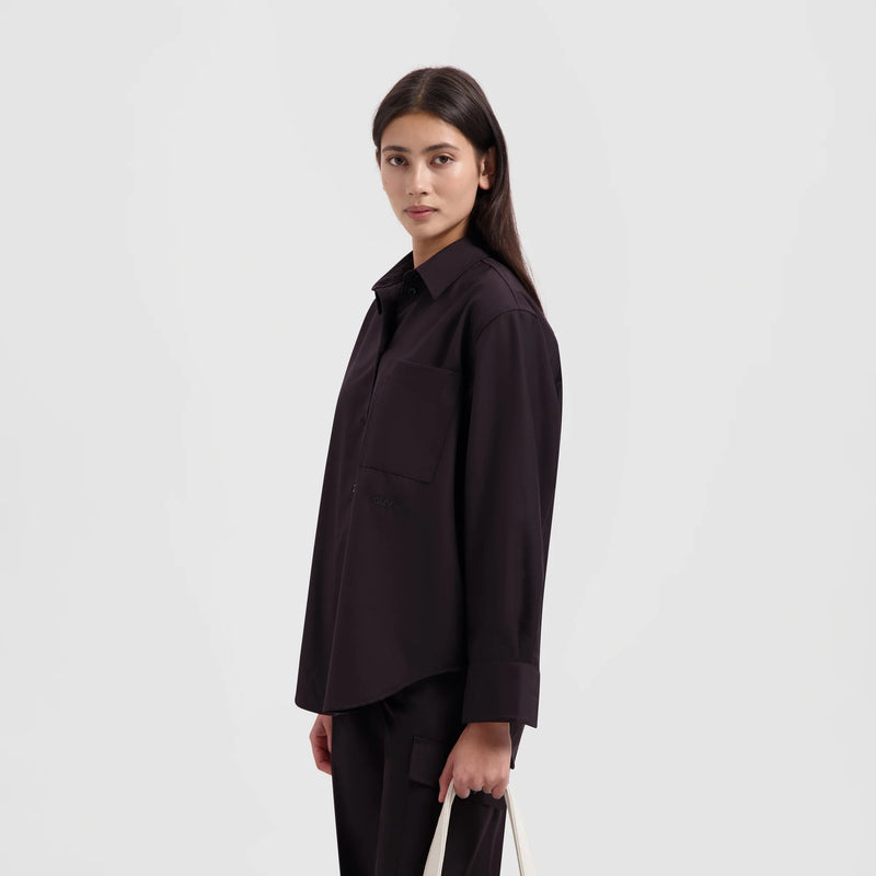 Brown Drapey Utility Shirt