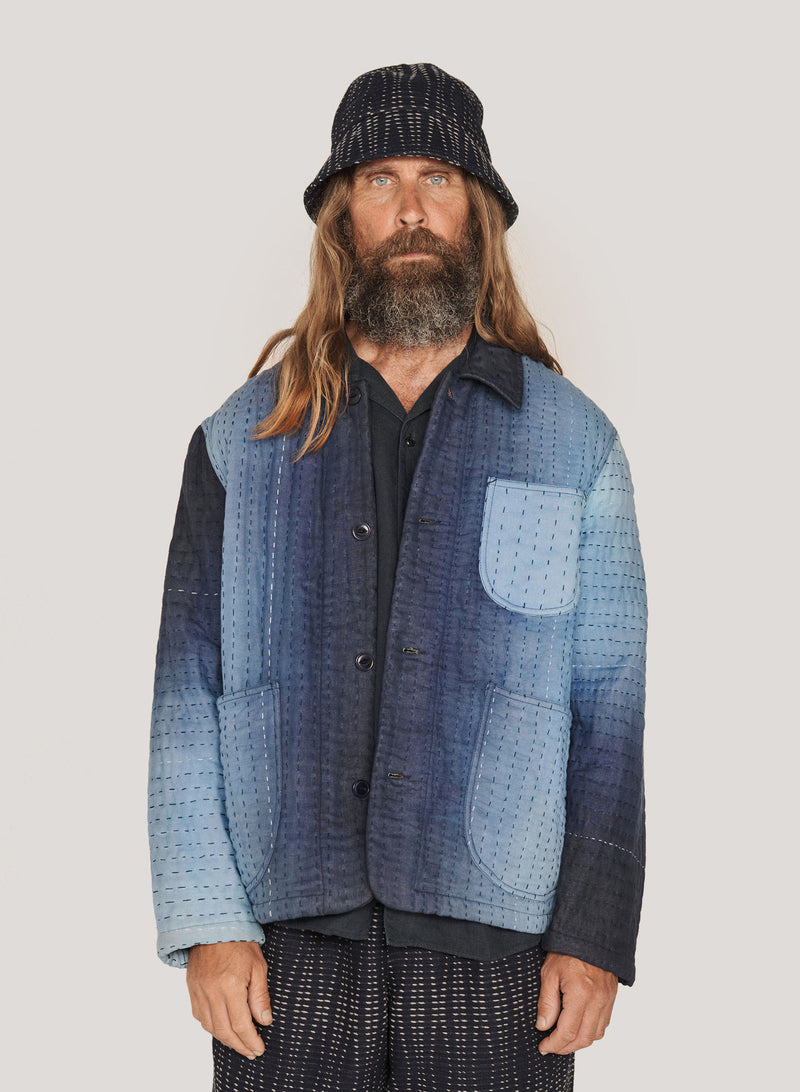 Blue Quilted Labour Chore Jacket
