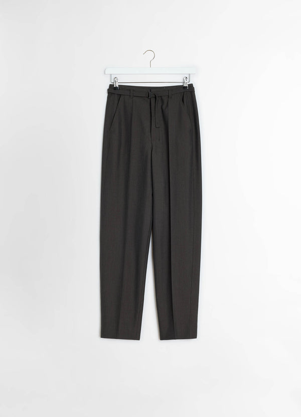 Dark Espresso Belted Tailored Pants