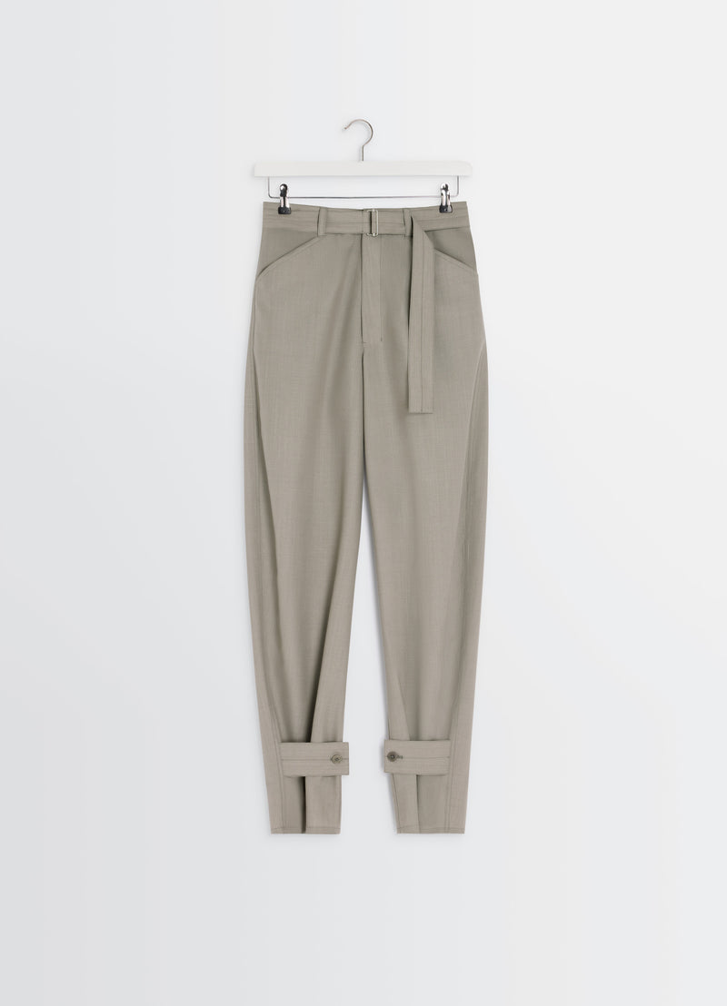 Light Taupe Curved Tailored Pants