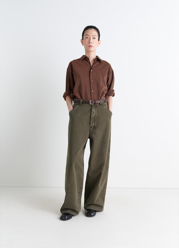 Moss Green Denim Large Pants