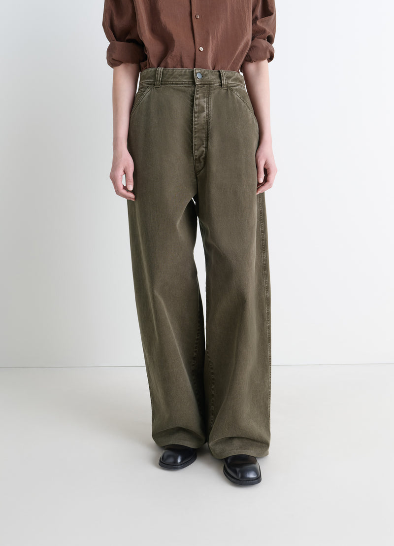 Moss Green Denim Large Pants