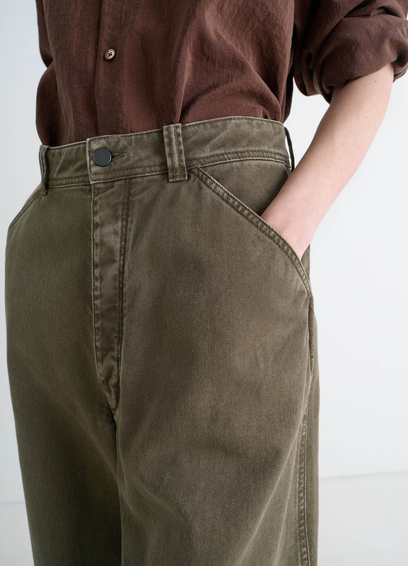 Moss Green Denim Large Pants
