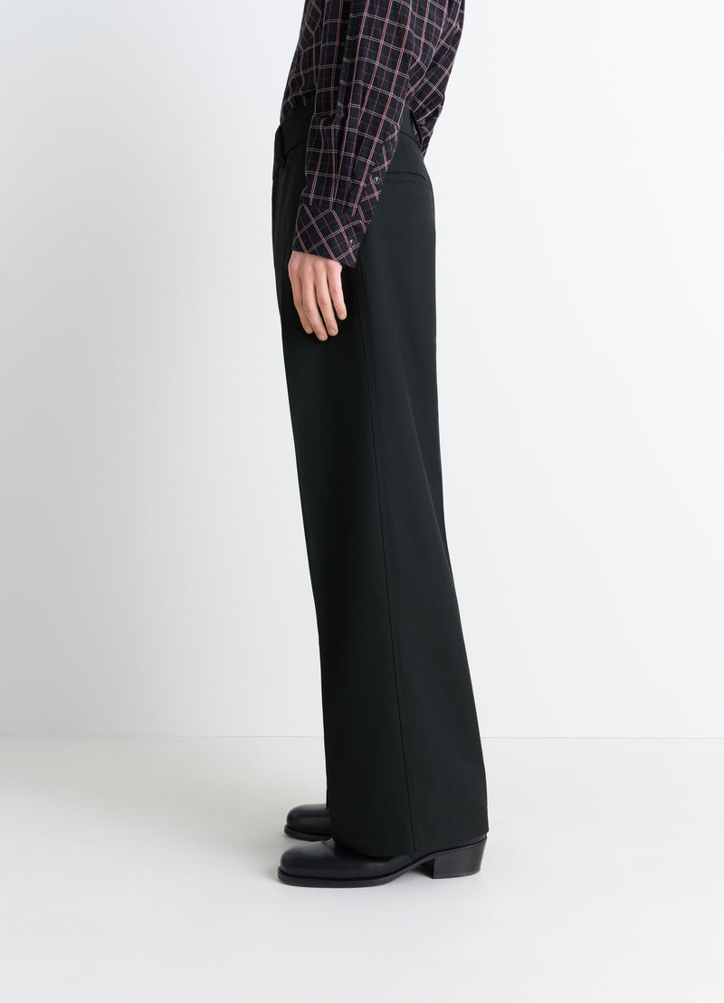 Marine Melange Straight Tailored Pants