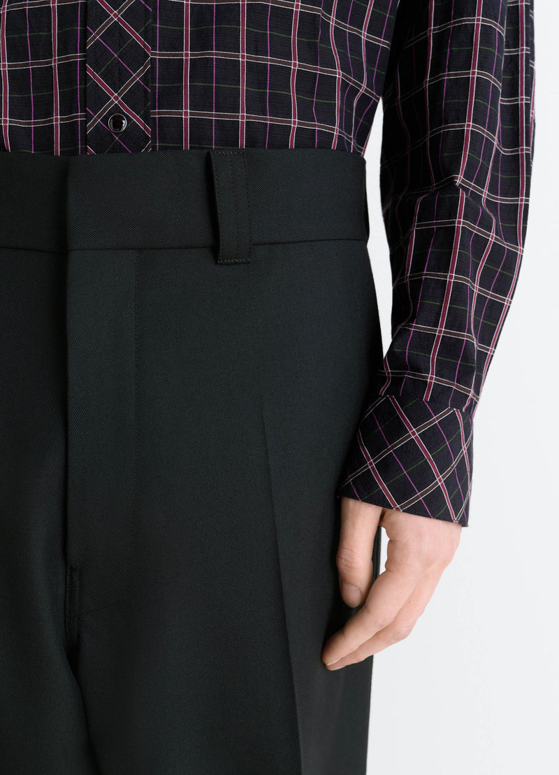 Marine Melange Straight Tailored Pants