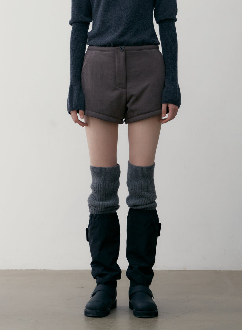 Grey Padded Stitch Mini Pants