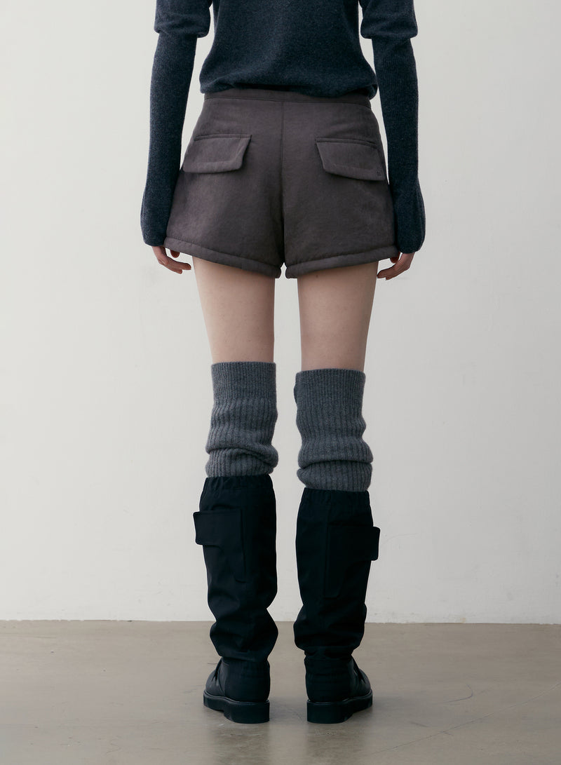 Grey Padded Stitch Mini Pants