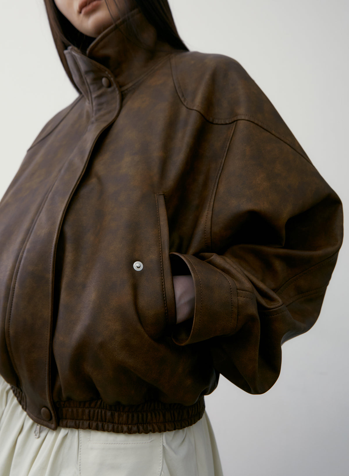 PIGMENTWASHEDLEATHERSHORTJACKE PIGMENTWASHEDLEATHERSHORTJACKE