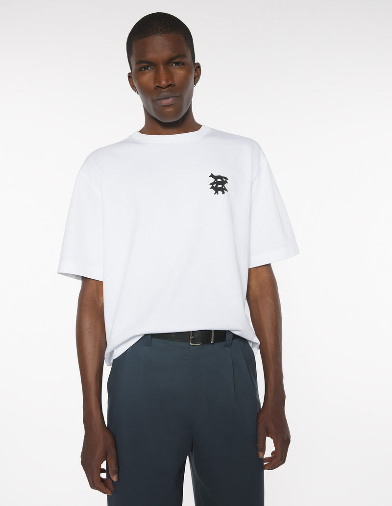 M White Stunt Fox Oversize Tshirt