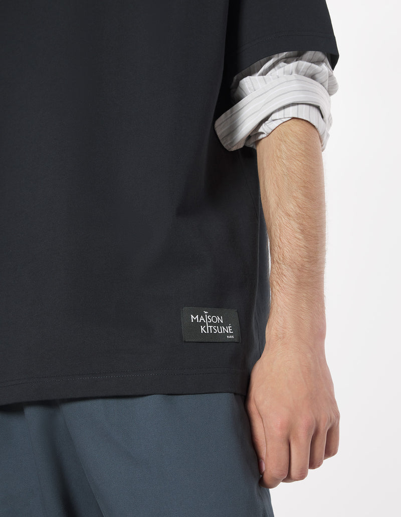 M Black Maison Kitsune Crossword Comfort Tshirt