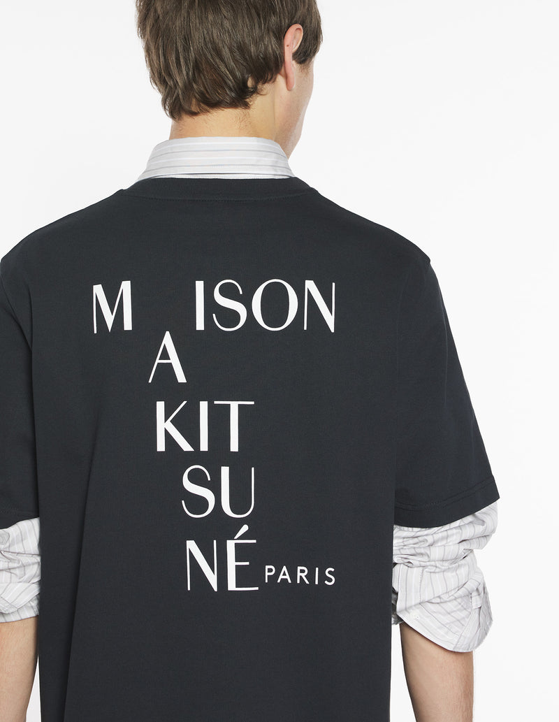M Black Maison Kitsune Crossword Comfort Tshirt