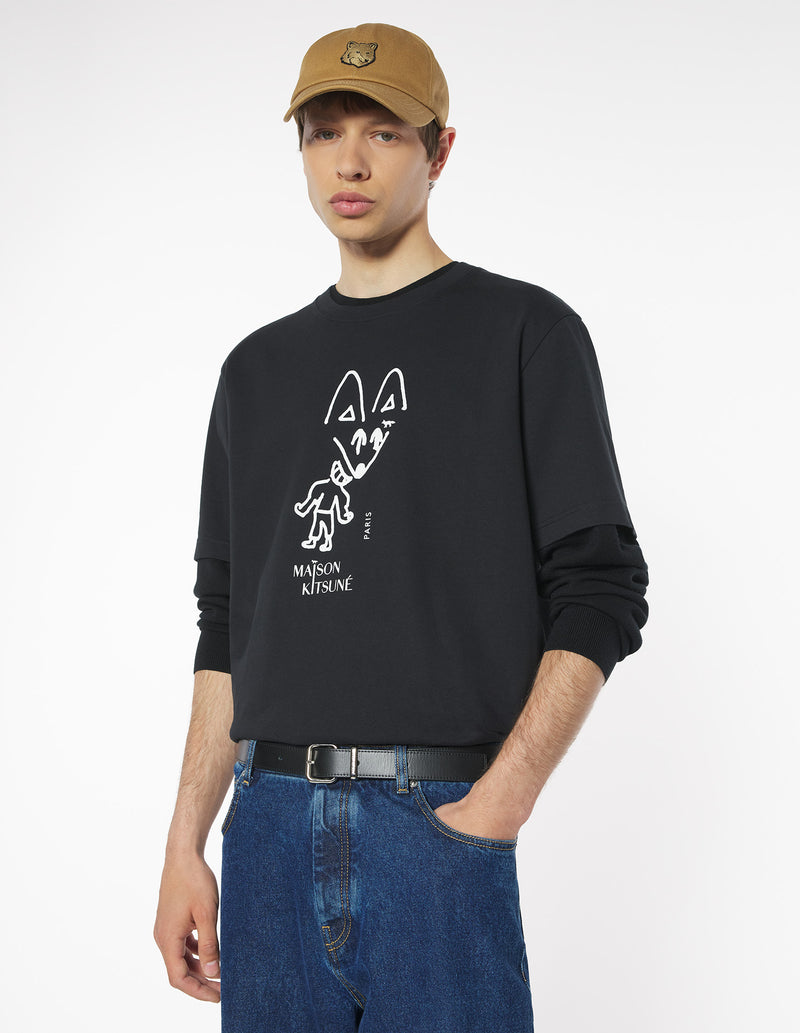 M Black Party Fox Comfort Tshirt