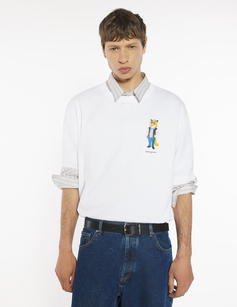 M White Dressed Fox Oversize Tshirt