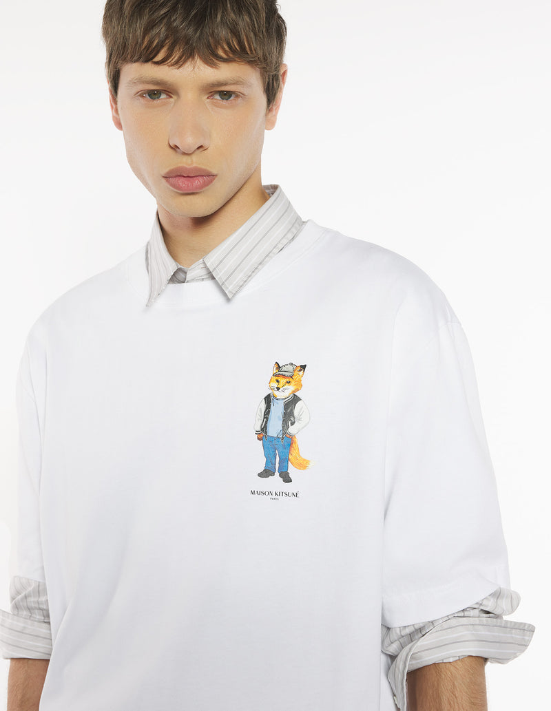 M White Dressed Fox Oversize Tshirt