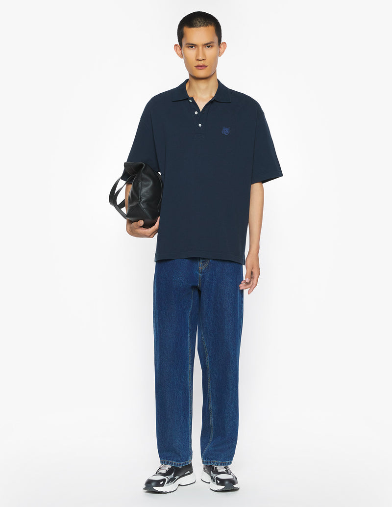 M Navy Fox Head Oversize Polo