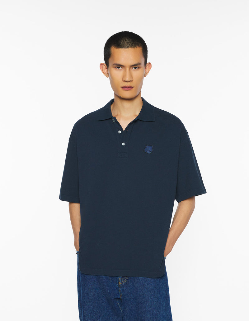 M Navy Fox Head Oversize Polo