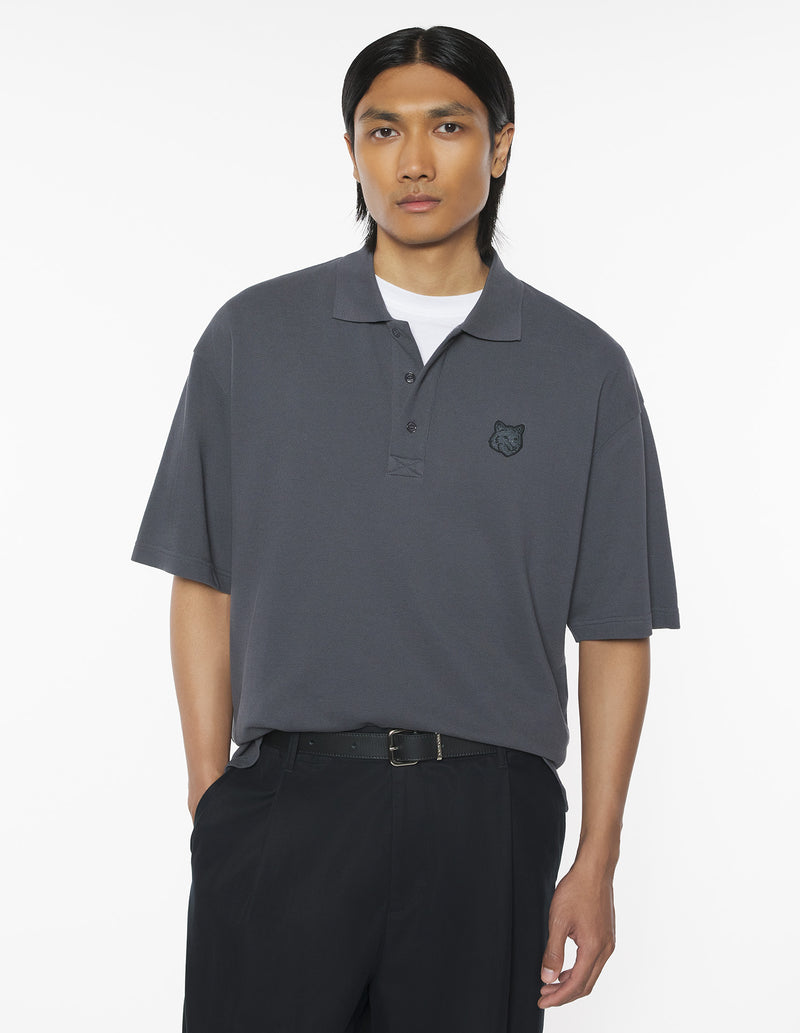 M Charcoal Fox Head Oversize Polo