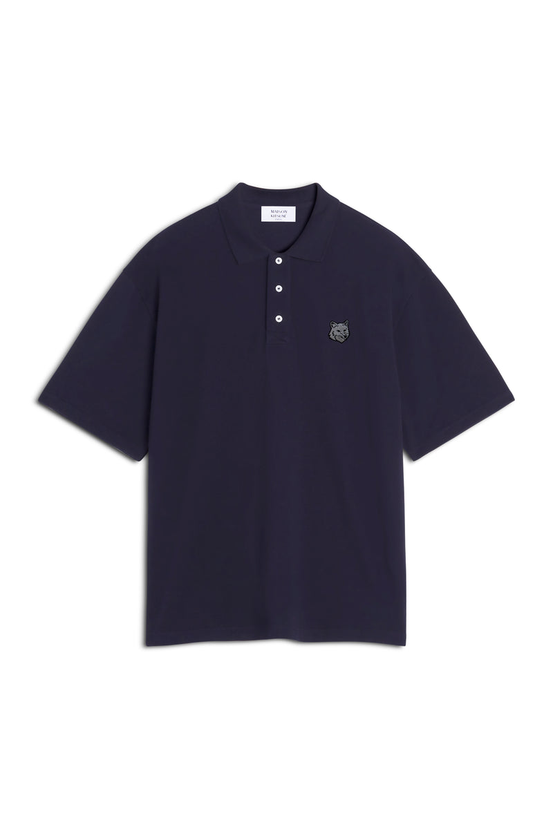 M Navy Fox Head Oversize Polo