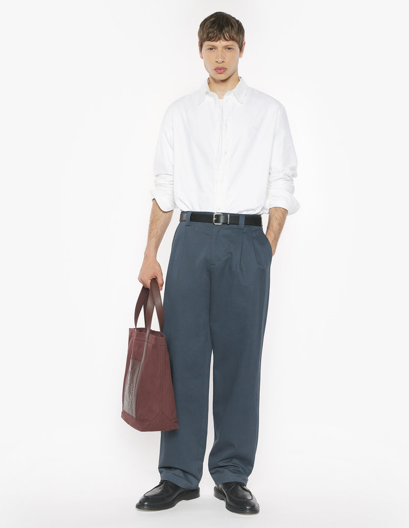M White Profile Fox Button Down Shirt