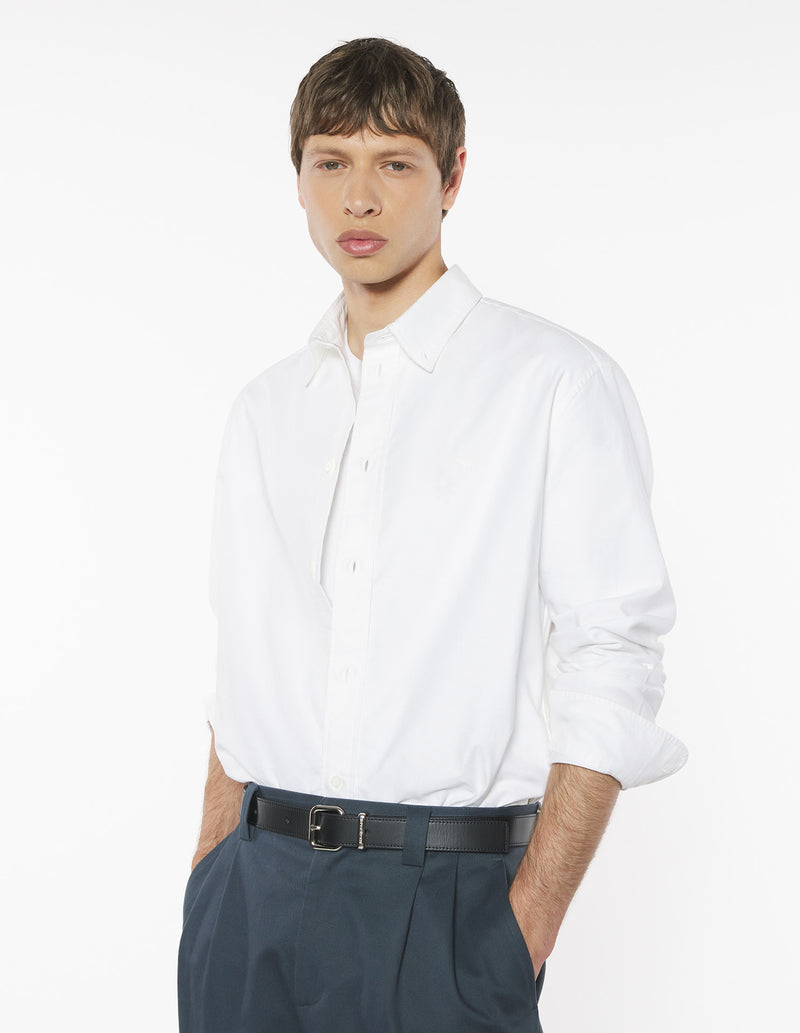 M White Profile Fox Button Down Shirt