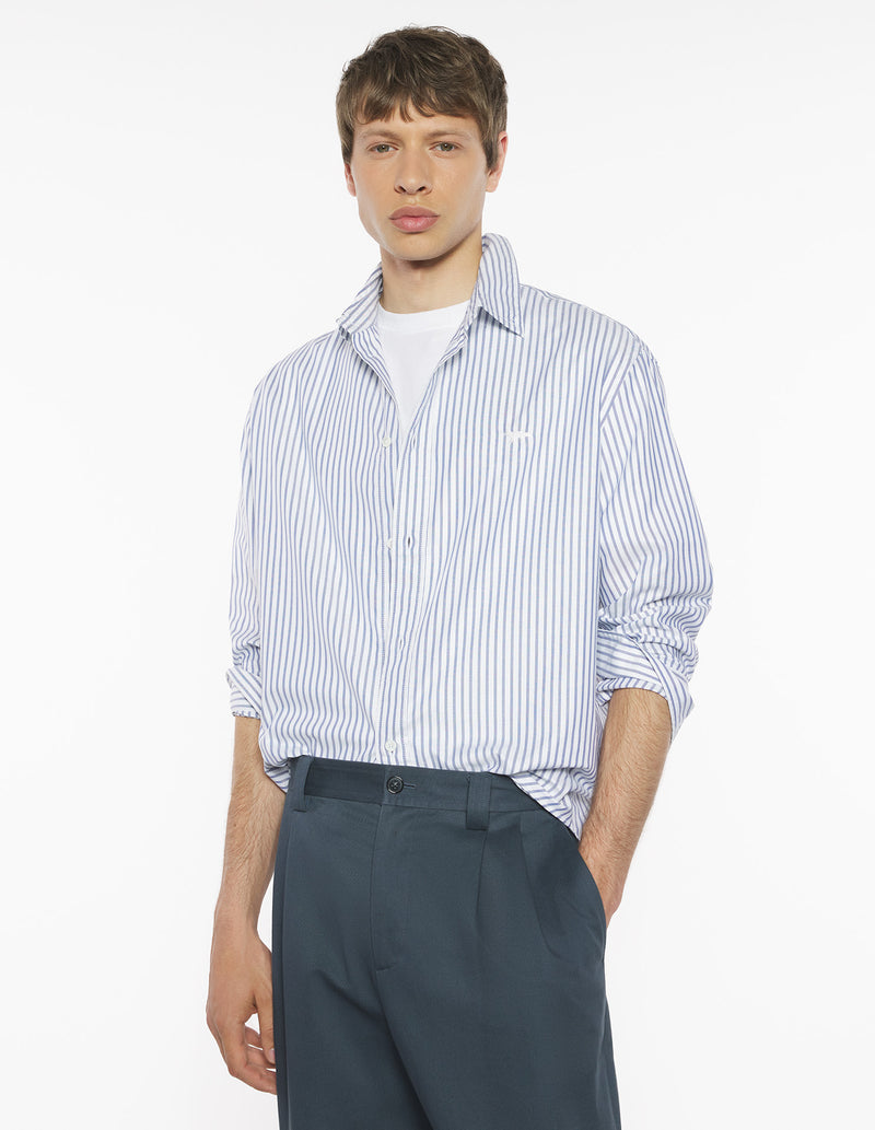 M Cloud Blue Profile Fox Button Down Shirt