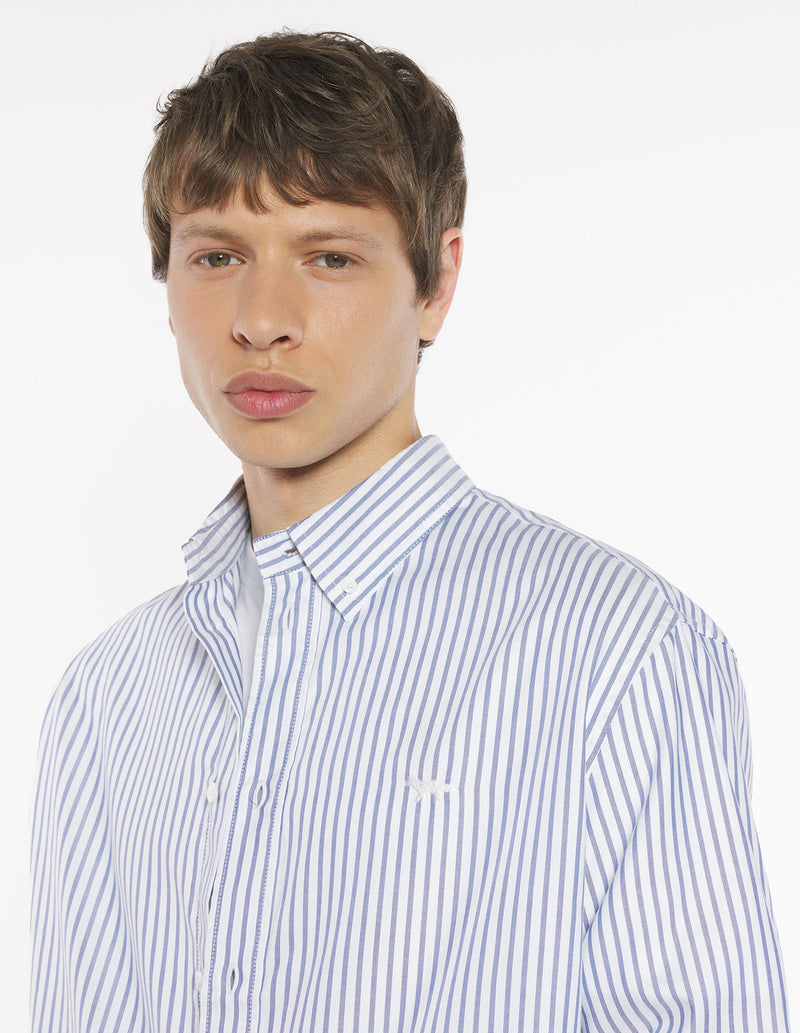 M Cloud Blue Profile Fox Button Down Shirt