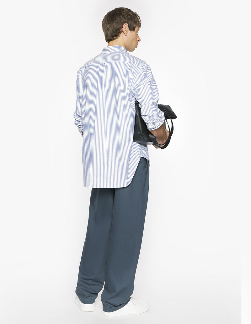 M Cloud Blue Profile Fox Button Down Shirt