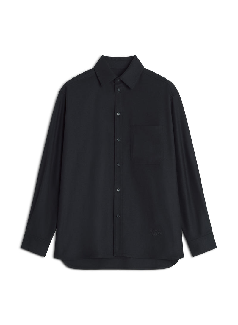 M Black Maison Kitsune Handwriting Oversized Shirt