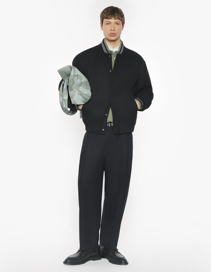M Black Varsity Teddy Blouson