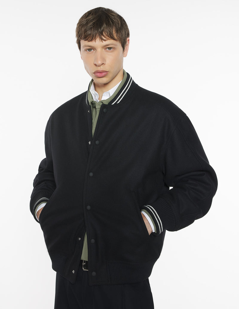 M Black Varsity Teddy Blouson