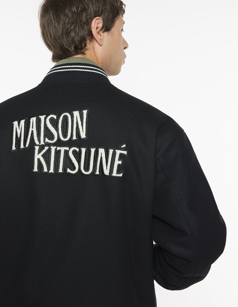 M Black Varsity Teddy Blouson