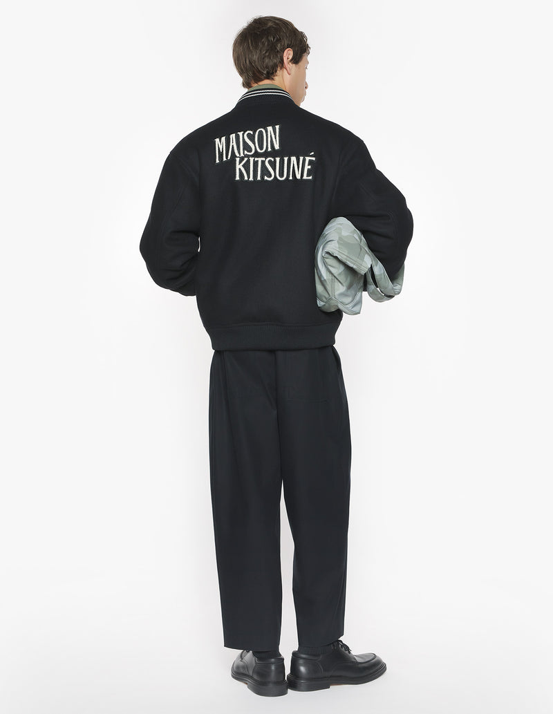 M Black Varsity Teddy Blouson