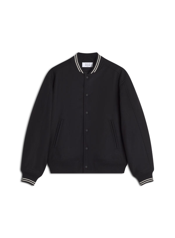 M Black Varsity Teddy Blouson