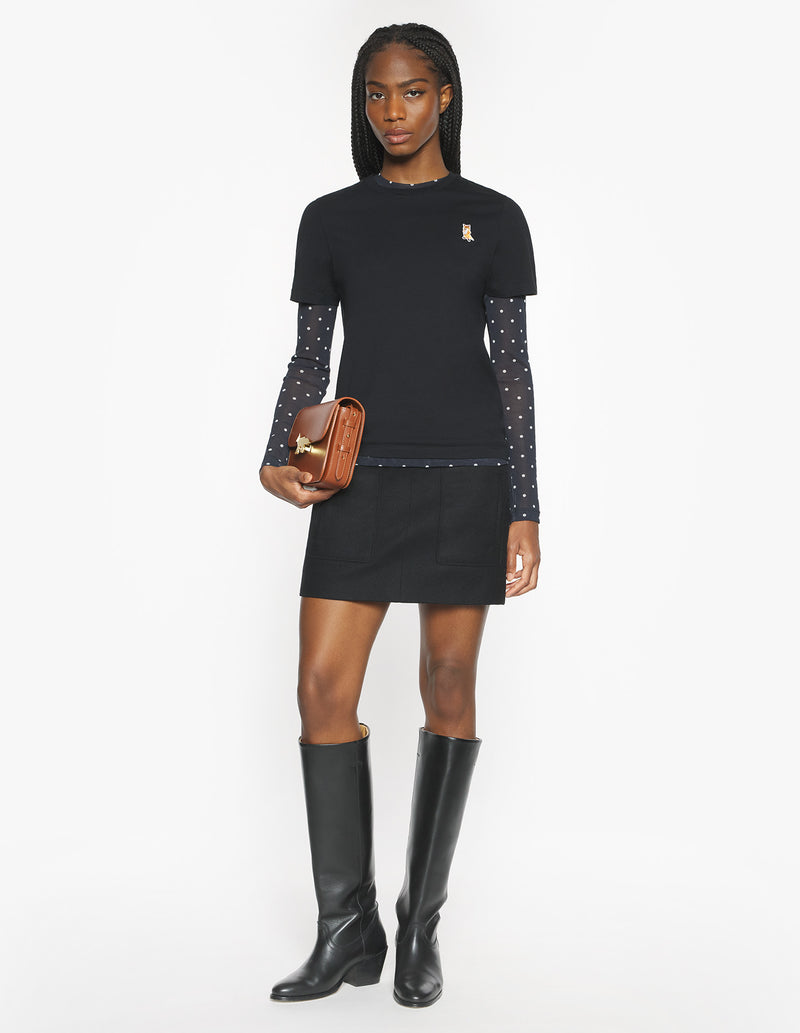 W Black Lady Fox Regular Tshirt