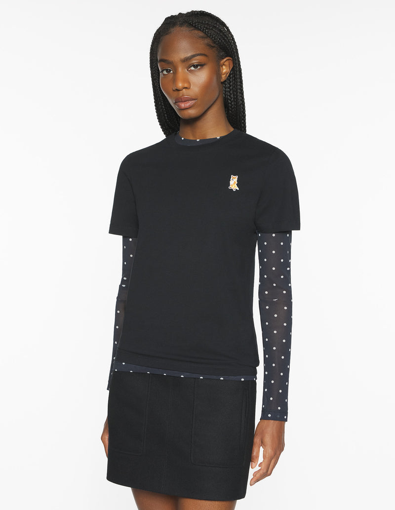 W Black Lady Fox Regular Tshirt