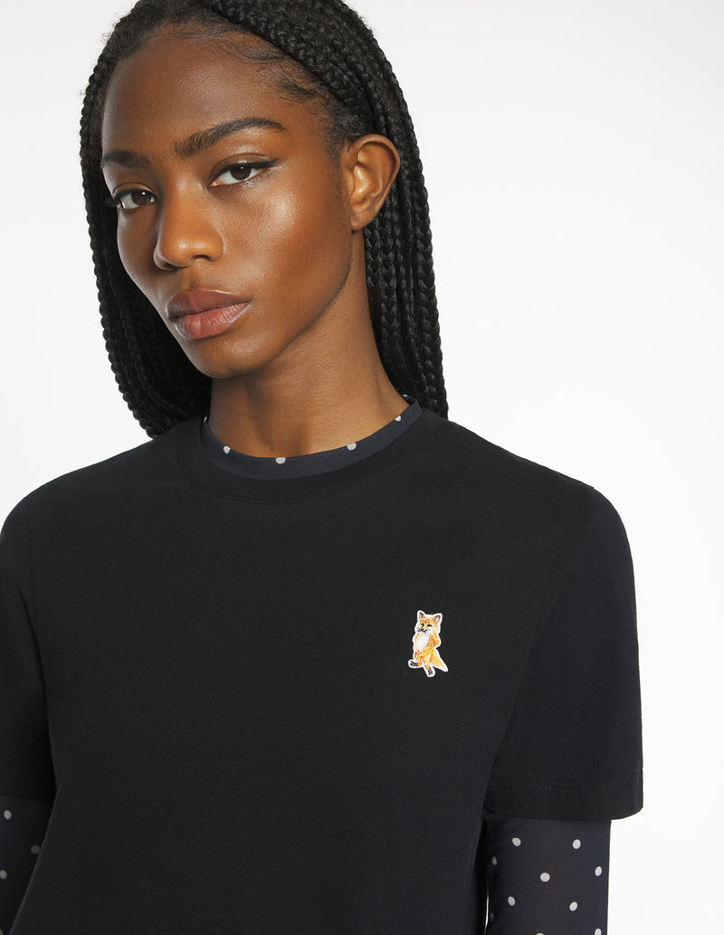W Black Lady Fox Regular Tshirt