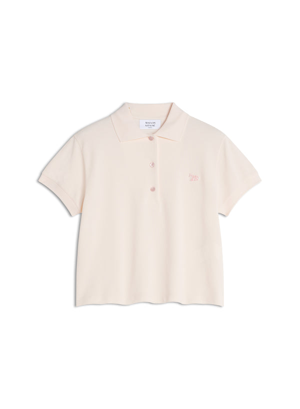 W Pearl Pink Baby Fox Cropped Polo