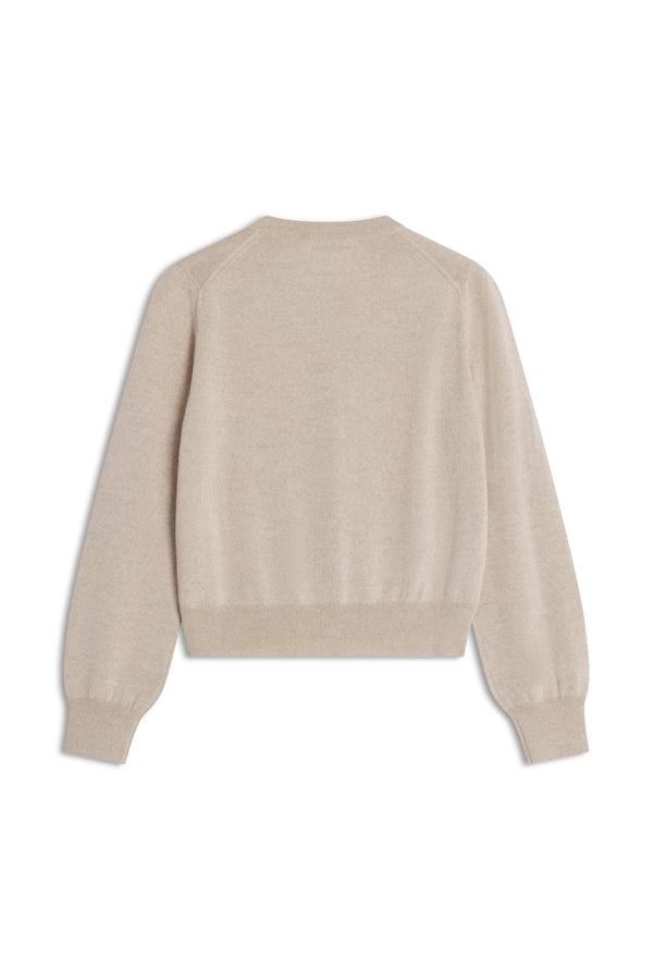 W Light Beige Baby Fox Merino Wool Regular Cardigan
