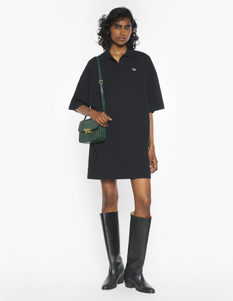 W Black Baby Fox Oversized Polo Dress