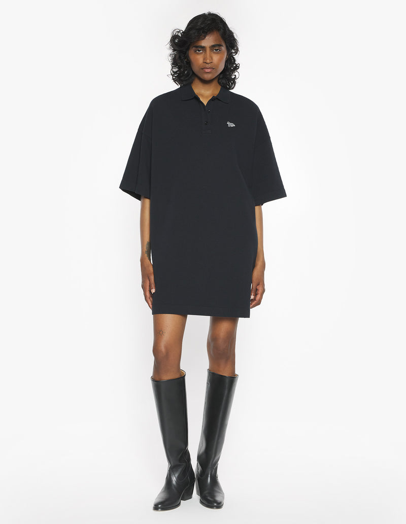 W Black Baby Fox Oversized Polo Dress