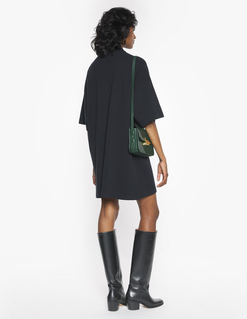 W Black Baby Fox Oversized Polo Dress